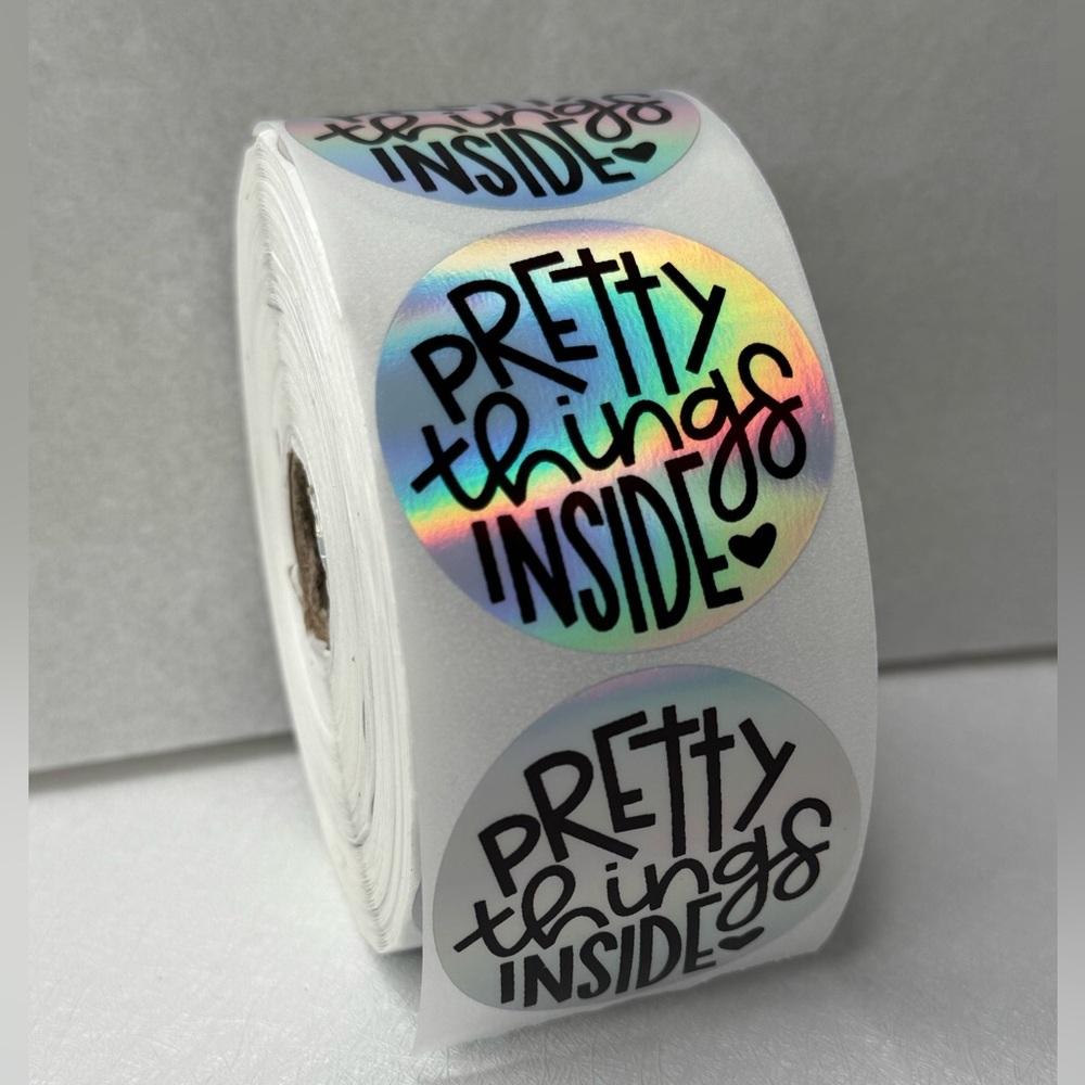 Pretty things inside sticker for small business | thank you sticker 2 inch round - Picture 5 of 7